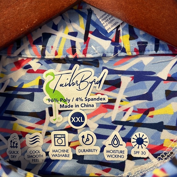 Brand New Tailor Byrd Golf Inspired Multicolor Quick Dry, Moisture Wicking Polo! - Picture 5 of 8